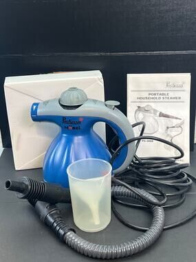 Scunci ProSteam PS-3888 Portable Handheld Steam Cleaner Attachments Tested Blue